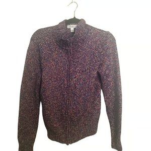 Dressbarn Purple Multi-colored Women’s Size Medium Zip up Sweater Jacket
